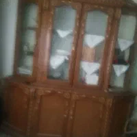 کمد شیشه ای چوبی