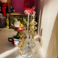گوشواره نقره اب طلا پنجشیر