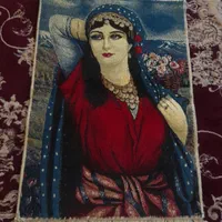 تابلو فرش تصویر خانم