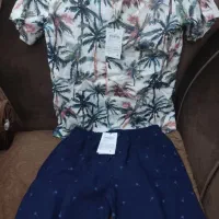 پیراهن و شلوارک برندCotton سایزS تا 13سال اورجینال