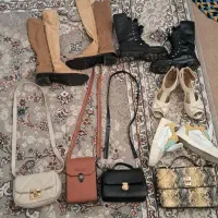 تعدادی کیف و کفش مجلسی و بوت و کتانی