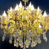 فروش لوستر برنزی شانزده شعله شاهان کارگاه کارمندان