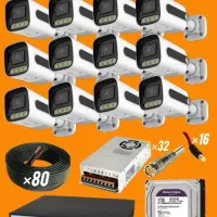 دوربین مداربسته ۵مگاپیکسل دیددرشب رنگی 16تایی warm