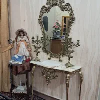 آینه کنسول قدیمی از جنس بورونز در حد با شمدان