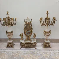 ساعت شمعدان برنز برنجی