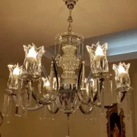 جفت لوستر نقره ای شیک روگاشکا اسلوونی با حک لیزری|لوستر و چراغ آویز|تهران, ظفر|دیوار