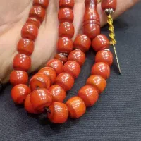 تسبیح کهربا فاتوران اصل کهنه آلمانی مغز زرد