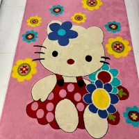 ست فرش ۴ متری فانتزی ماشینی با پرده لوستر