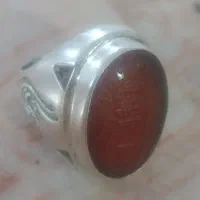 انگشتر عقیق کهنه مردانه خطی کاردست