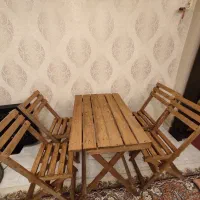 میز چوبی تاشو  ۴ نفره