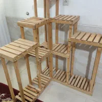 استند تمام چوب برای گلدان