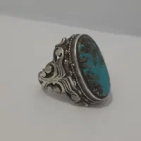 انگشتر فیروزه نقره قواره بزرگ ۱۶ گرمی