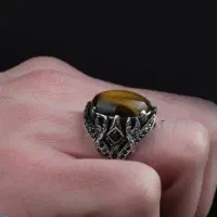 انگشتر سنگ سحر(چشم ببر اصل) نقره ۹۲۵