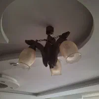 دو عدد لوستر سه شاخه چوبی|لوستر و چراغ آویز|شیراز, کاراندیش|دیوار