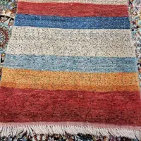 قالیچه پشمی دستباف طرح مدرن راه راه