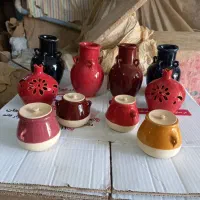 سفال خام گلدان خمره کوزه دیزی گمج گلدان خام ورنگی|صنایع دستی و سایر لوازم تزئینی|قزوین, |دیوار