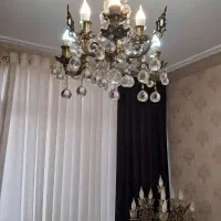 دو عدد لوستر برنز با یک عدد دیوار کوب