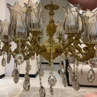 لوستر برنجی درجه ۱ ۶شاخه۱۲شعله