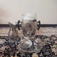 سماور گازی ۴پارچه کروم قلمزده