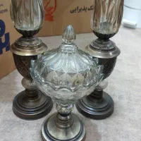 شکلات خوری با شمعدان و میوه خوری|ظروف سرو و پذیرایی|اندیمشک, |دیوار