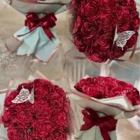 دسته گل ۱۷شاخه قرمز جذاب