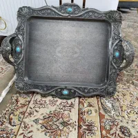 سینی پایه دار فیروزه