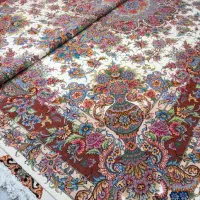 فرش خطیبی مرینوس جفت ۹ متر طرح گلدانی پر ابریشم