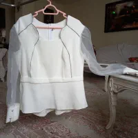 شومیز مجلسی سفید و مشکی