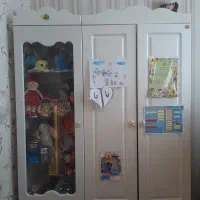 تخت دو طبقه و کمد کودک و ویترین|تخت و سرویس خواب|خوانسار, |دیوار