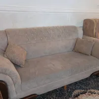 مبلمان کرم رنگ ۹نفره|مبلمان خانگی و میز عسلی|امیدیه, |دیوار