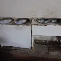 میز ومنقل اهنی ومیز چوبی کلبه ای چوب روسی زد اب