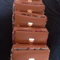 کیف رو دوشی دوزیپ ترکیب چرم وترمه