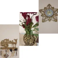 ساعت و گلدان و جا کلیدی برنز
