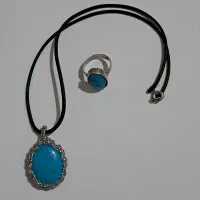 گردنبندوانگشتر فیروزه چینی