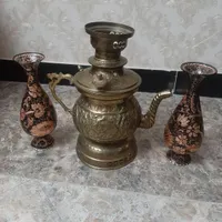 سماورزغالی برنجه وگلدان مسی|مجسمه، تندیس، ماکت|سنندج, |دیوار