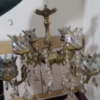 لوستر چهار شاخه 8شعله برنزی|لوستر و چراغ آویز|همدان, |دیوار