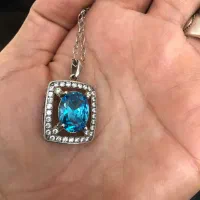 گردنبند نقره با زنجیر استیل