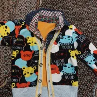 سوشرت مخمل پسرانه با شال و کلاه پسرانه