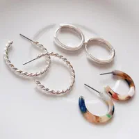 گوشواره نیم حلقه چند جفتی چند رنگ|بدلیجات|کرمان, |دیوار