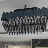 لوستر کاردی آینه ای مشکی و برفی