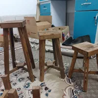 ست پایه گلدان چوبی