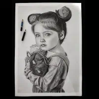 طراحی چهره سیاه قلم باکیفیت بالا|تابلو، نقاشی، عکس|یزد, |دیوار