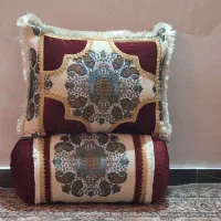 بالشت سنتی طرح ترمه رنگ زرشکی|پشتی|کازرون, |دیوار