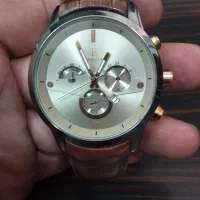 ساعت برنتین بند چرم دو موتوره ضد اب