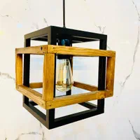 آویز چوبی تک شعله مدرن، خاص و چشم نواز|لوستر و چراغ آویز|شهر بابک, |دیوار