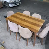 میز غذا خوری ۶ نفره تمام چوب راش در حد اک نو نو