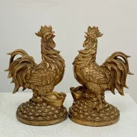 فروش جفت مجسمه خروس برنزی وارداتی خارجی