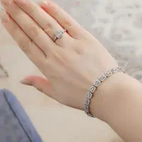 دستبند و انگشتر نقره نو