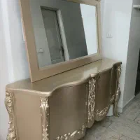 آیینه کنسول طلایی بژ