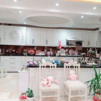 صندلی چوب راش سفیدصدفی پارچه ترک سفارشی